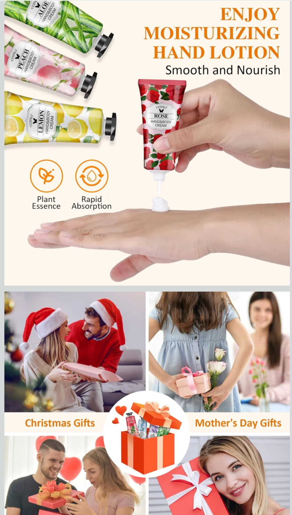 ON THE GO ORGANIC SCENTED PLANT HAND CREAM 28pcs GIFT SET